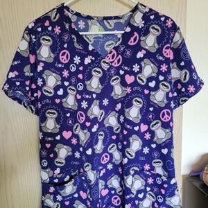 Sloth Scrub Top